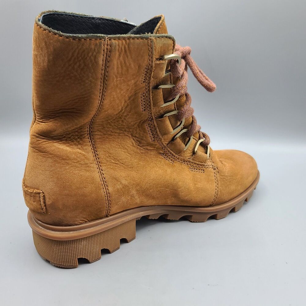 Sorel Phoenix Lace Waterproof Boots Womens US 6 EUR 37 Camel Brown Leather - Picture 3 of 12